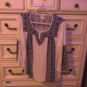 Pretty blue and white shirt